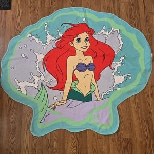 Disney Princess Ariel Beach Towel Shell Little Mermaid Kids Towel Swim Play Mat